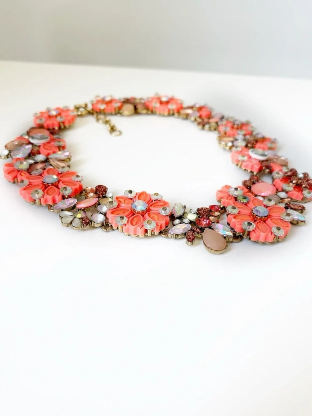 J. Crew Orange Cosmos Crystal Necklace